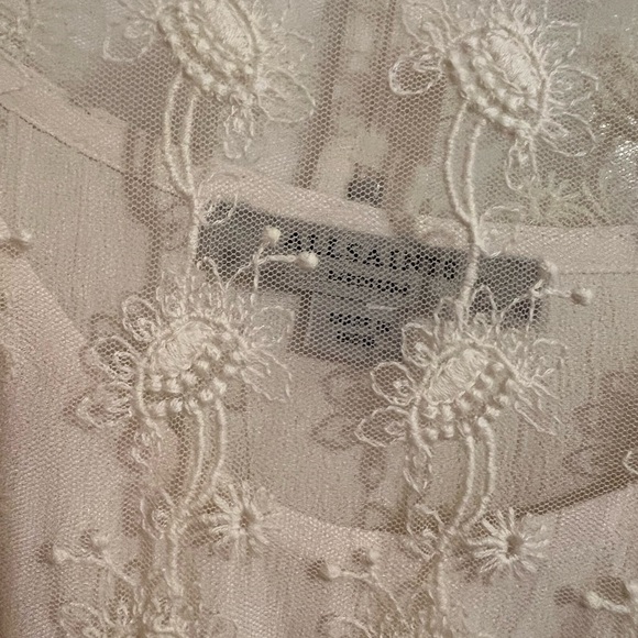 ALL SAINTS • HENRIETTA SHEER LACE RUFFLE DRESS - Picture 6 of 13